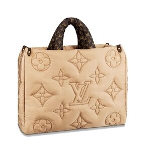 Louis Vuitton Onthego GM Monogram Gold Color Pillow Bag Econyl 16.5x14x7in
